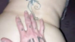 Tatted tinder slut with a fat ass brought home