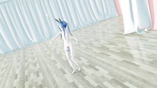 MMD lo chan, shake it - hentai mmd dance, playboy costume, blue hair edit, smixix