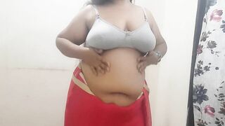 desi indian naughty horny wife saree show stripping part 1