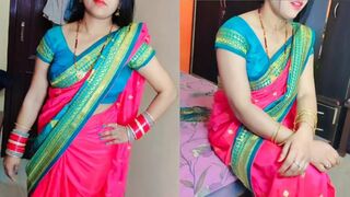 Red Saree Indian desi housewife ki Sexy Saree Utar diya fir chudai chalu kar Diya