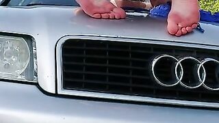 fingering on the hood of my car real orgasm