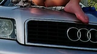 fingering on the hood of my car real orgasm