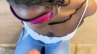 Ebony Slut Gets Throat Fucked By Business Man While Handcuffed