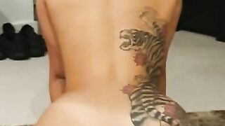 Tattooed Asian Twerk + Pussy Spreading