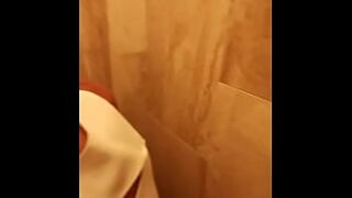 I pee in the mouth of my girl friend in toilet of Restaurant with public around part 2