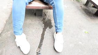 My new VERY HOT public pissing jeans (60FPS