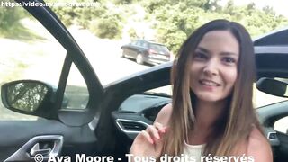 Ava Moore - Salope française se doigte et gicle partout prés d'une route - PORN VLOG