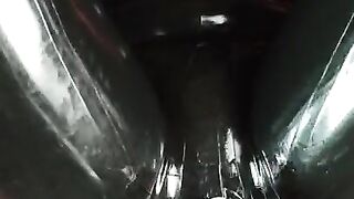 Rubber girl gets pussy fingered in condom latex catsuit F21