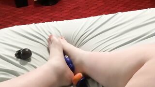 Feet Playing with Squishys