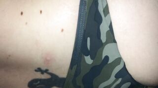 My wife ass in military panty and my dick