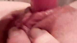 Up Close Pink Wet Pussy Toyed til Orgasm