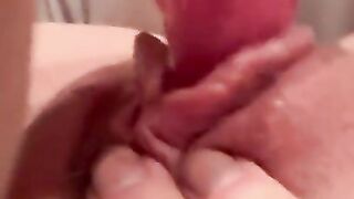 Up Close Pink Wet Pussy Toyed til Orgasm