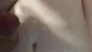 BBW wife riding me and belly cumshot (POV)