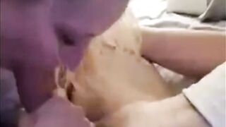 GF admiring her Man's big cock, and sucking on it