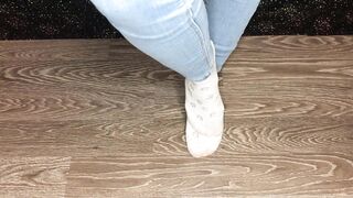 Sexy student after study snow dirty socks and stinky foot domination pov