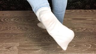 Sexy student after study snow dirty socks and stinky foot domination pov