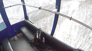 Sex with Hot Girl in the Cable Cars at the Ski Resort — POV Amateur Couple