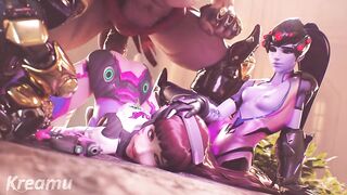 Overwatch - Dva & Widowmaker Orgasmic Doggy With Massive Cumshot (Sound)