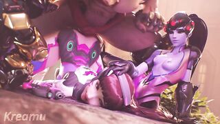 Overwatch - Dva & Widowmaker Orgasmic Doggy With Massive Cumshot (Sound)