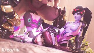 Overwatch - Dva & Widowmaker Orgasmic Doggy With Massive Cumshot (Sound)