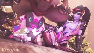 Overwatch - Dva & Widowmaker Orgasmic Doggy With Massive Cumshot (Sound)