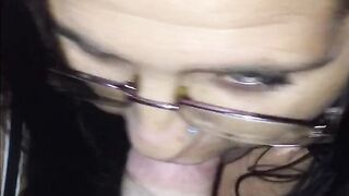 hot babe with glasses sucking my dick Up Close!! Hot Ass lips around my dick