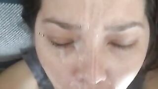 compilation of unused facial clips - massive facials and a surprise facial