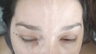 compilation of unused facial clips - massive facials and a surprise facial