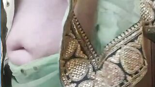 indian bhabi teasing her husband in net saree