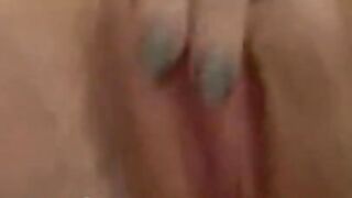 Jen fingers her super tight pussy close up