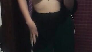 Teasing revealing sexy outfit in public female restroom at the night club party - real amateur slut