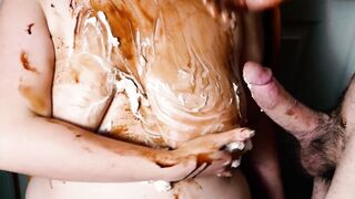 Whip Cream and Chocolate on Busty Girl Before I Fuck Her Brains Out