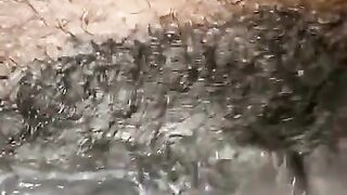 Real hairy pussy orgasm contractions closeup