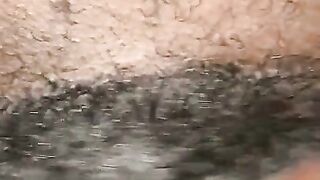 Real hairy pussy orgasm contractions closeup