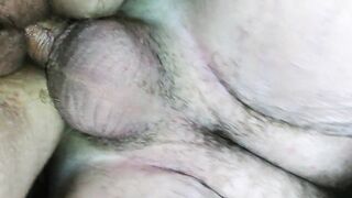 Up close chubby pussy fuck huge creampie leaking out of loose pussy