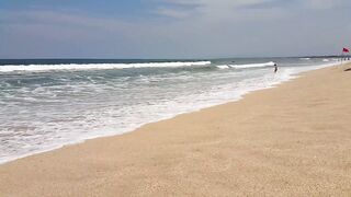 FUN to have NO PANTIES in PUBLIC # Sandy BUTT PLUG on Public Beach