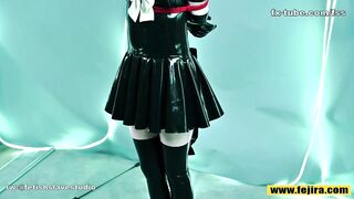 Fejira com Latex lesbian cute maid bondage play 02