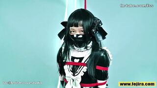 Fejira com Latex lesbian cute maid bondage play 02