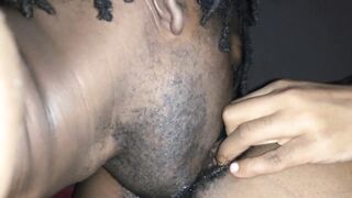 Pussy Sucking Made Ebony Pussy Squirt and Throb