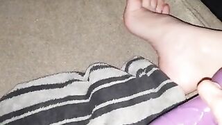 Filming solo, using vibrator and my feet to get off