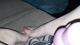 Filming solo, using vibrator and my feet to get off