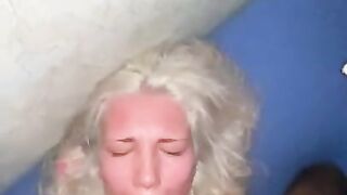 BBC ADDICTION: Rough BLOWJOB for WHITE GIRL with SPIT ON FACE the total HUMILIATION