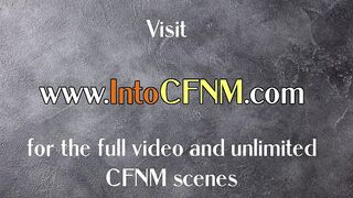 CFNM femdom secretaries jerk boss cock in group action