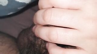 Step mom handjob with metal cock ring make step son cum