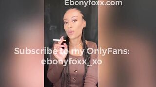 Ebony Foxx Sensually Smoking