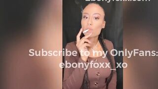 Ebony Foxx Sensually Smoking