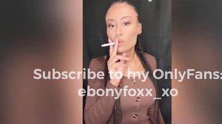 Ebony Foxx Sensually Smoking