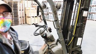 TGIF riding His cock while He's on the forklift