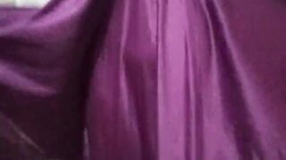 Pakistani wife is playing with her milky body in a pink nightie and removing her clothes and showing her panty and bra a