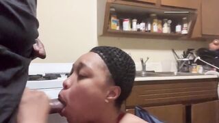 Mrdirectorxxx- Quick kitchen blowjob from Harlem Onlyfans model Princess888 (Part 2)